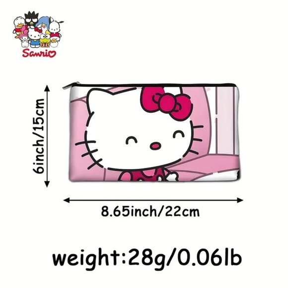 Hello Kitty Pink Cute Makeup / Cosmetic Bag  Zipper / Lightweight - Picture 2 of 2